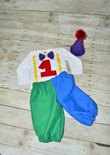 clown outfit, Clown Birthday Outfit, circus cake smash, clown pants, clown costume, clown Cake Smash Halloween clown