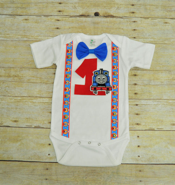 thomas birthday shirt,  train birthday bodysuit, thomas shirt, 1st 2nd 3rd 4th 5th 6th Birthday, cake smash, thomas the train birthday shirt