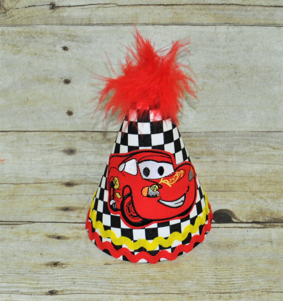 cars party hat , birthday hat, lightning mcqueen cake smash, 1st birthday hat, cars smash cake, you pick number