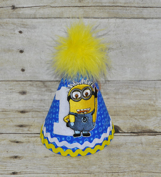 minions party hat, minions hat, minion cake smash, 1st birthday hat,minions smash cake, you pick number