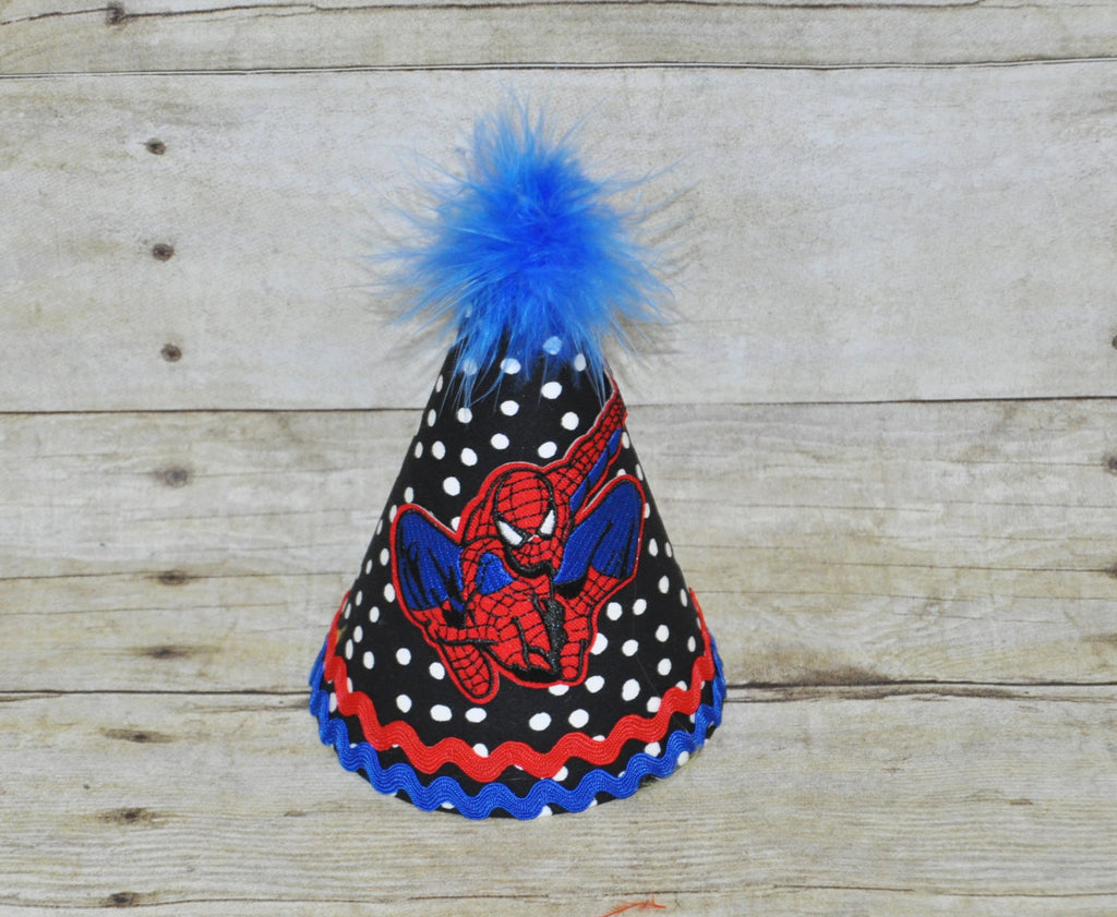 spiderman party hat , superhero party hat, spiderman cake smash, 1st birthday hat, amazing spiderman smash cake, baby's birthday party hat