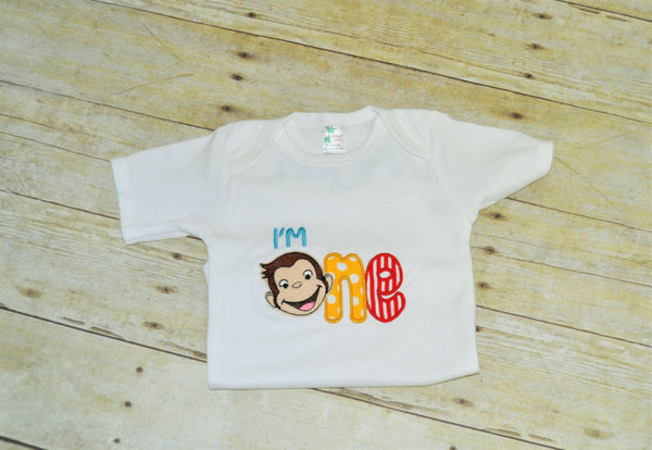 Curious George boys Birthday bodysuit, Curious George birthday shirt, 1st 2nd 3rd 4th 5th birthday, cake smash, I'm one birthday shirt