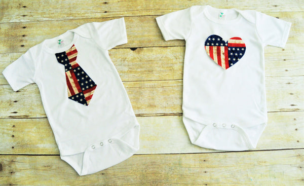 sibling american flag fourth of july shirts, twins fouth of july bodysuits, tshirt, tie and suspenders bodysuit, heart bodysuit, patchwork